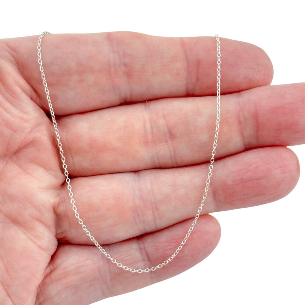 Vintage Italian Sterling Silver 925 Cable Link Chain Necklace 18"